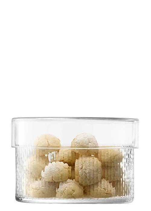 Wicker Container & Lid Ø19cm/H12.5cm Clear