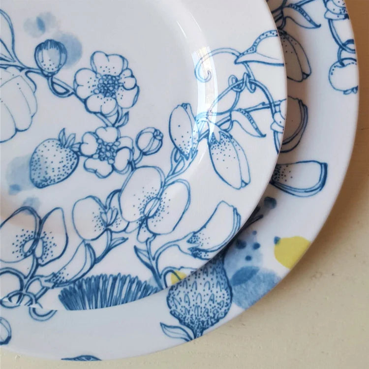 set of 2 Blue Summer bread plates #2