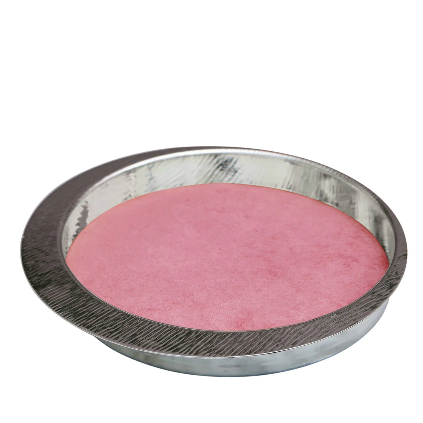 Firenze Round Silver and Pink Empty Pocket Tray