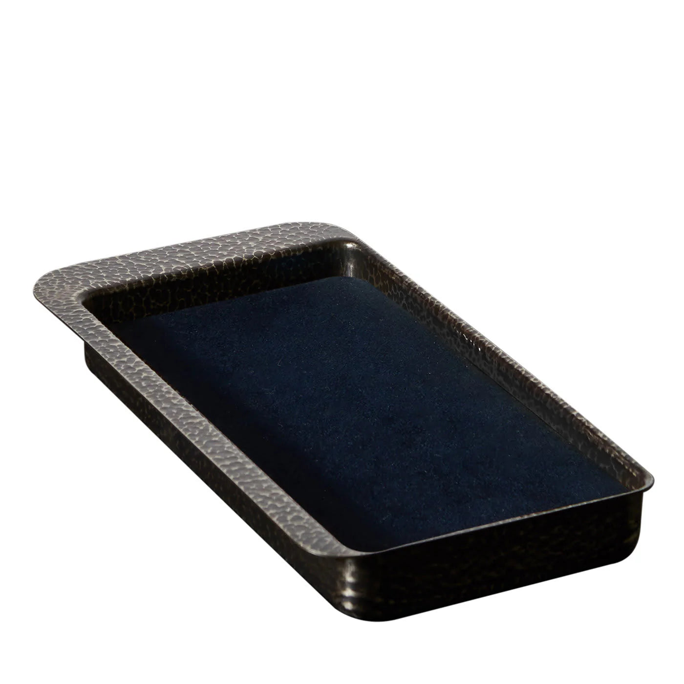 Firenze Rectangular Burnished and Blue Empty Pocket Tray