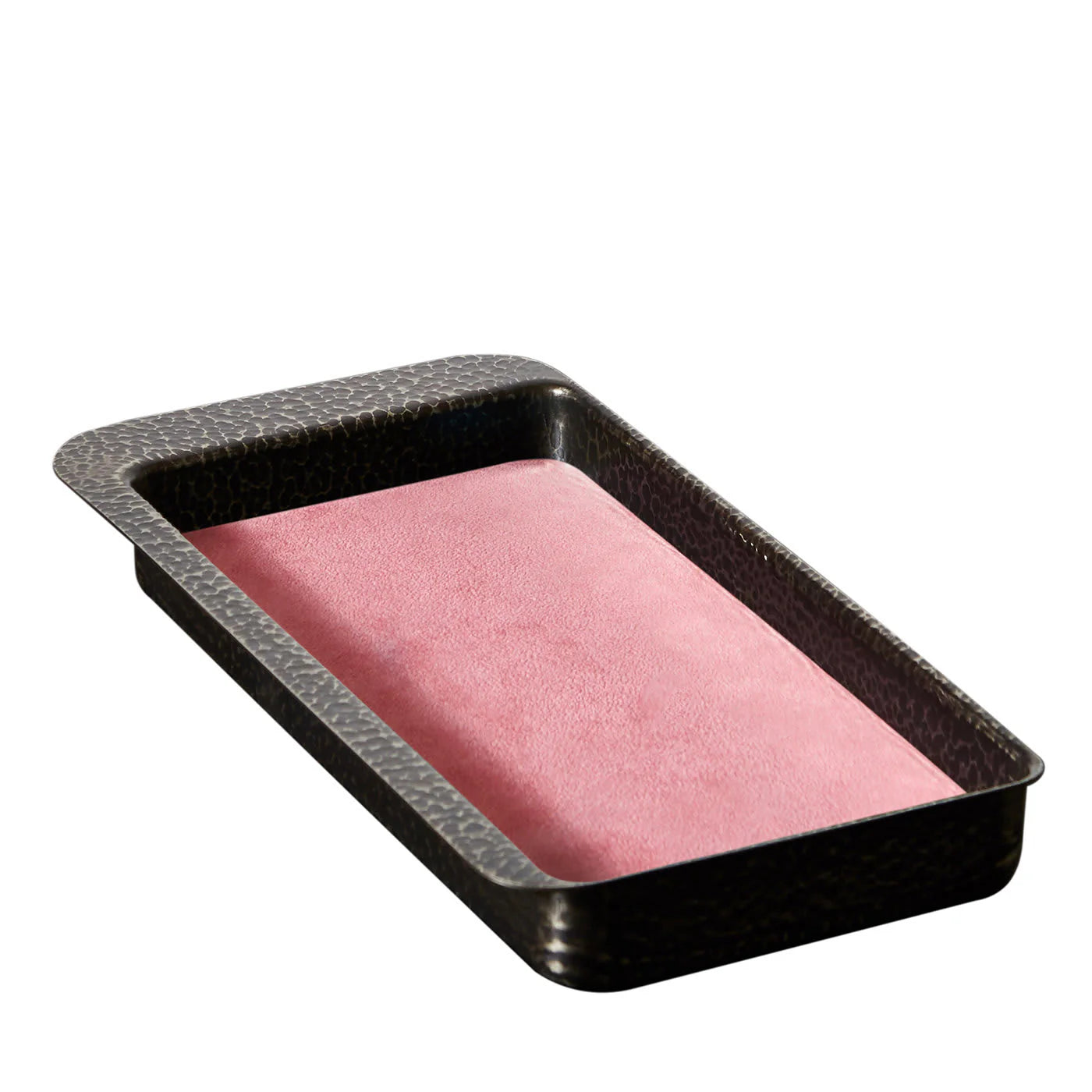 Firenze Rectangular Burnished and Pink Empty Pocket Tray