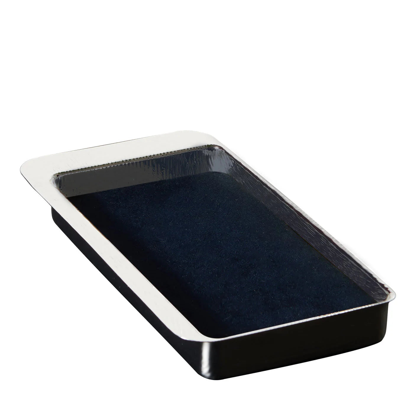 Firenze Rectangular Silver and Blue Empty Pocket Tray