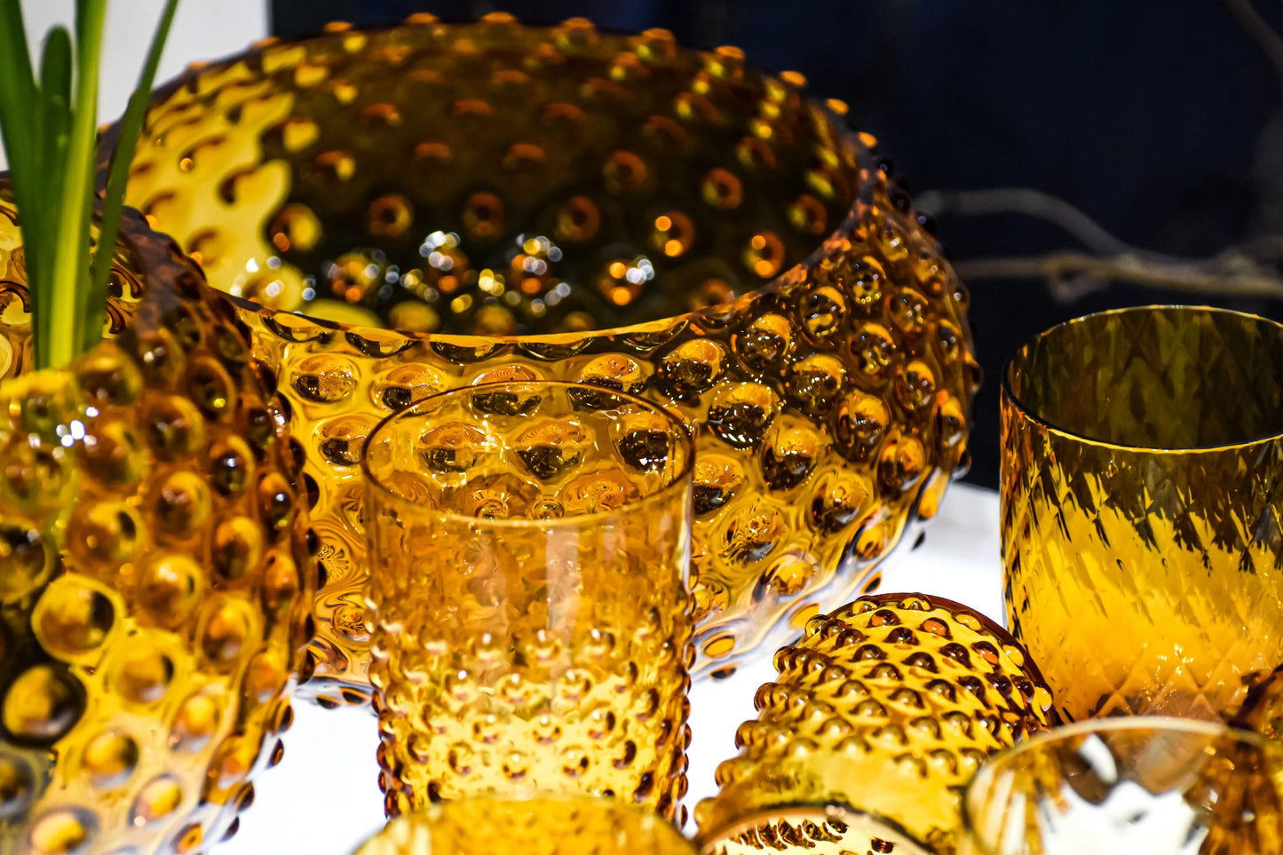 Harlequin Tumbler Amber