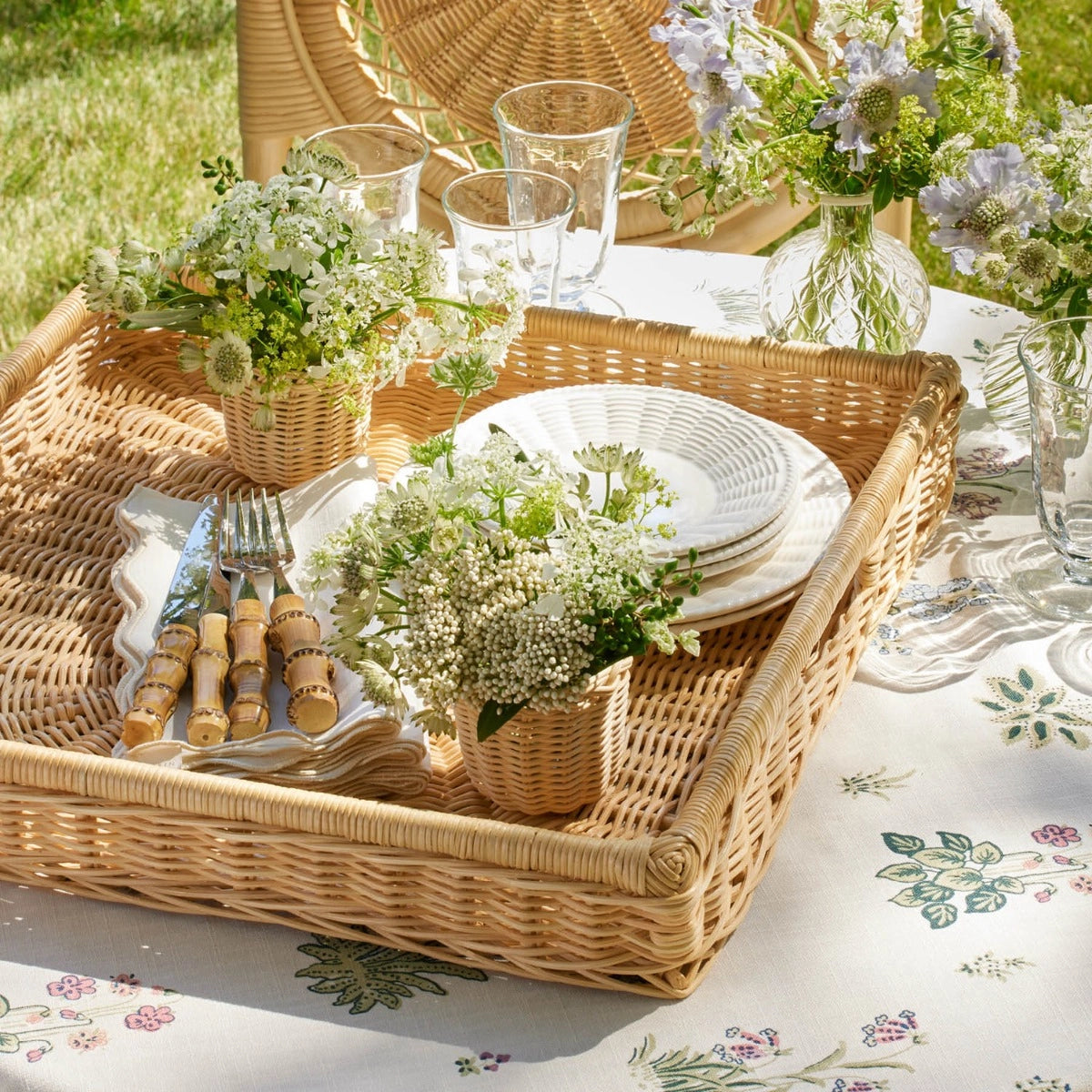 Freya Rattan Votive - Set Of 2