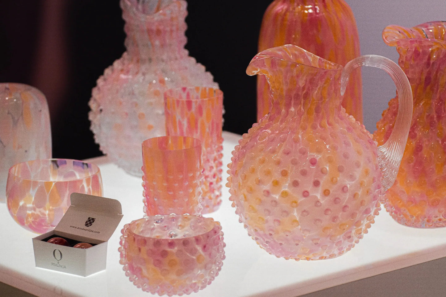 Confetti Hobnail Glass Apricot