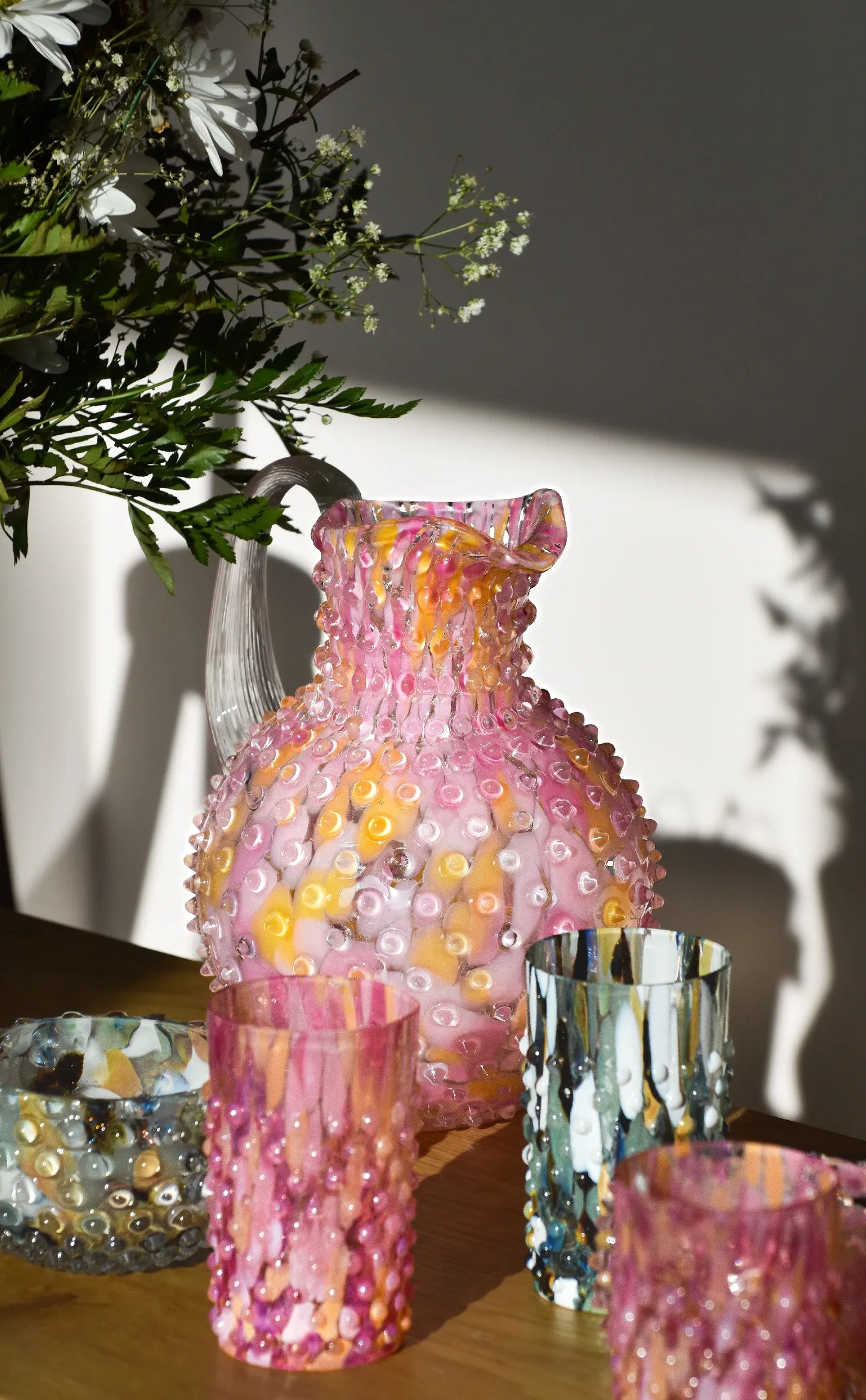 Confetti Hobnail Glass Apricot