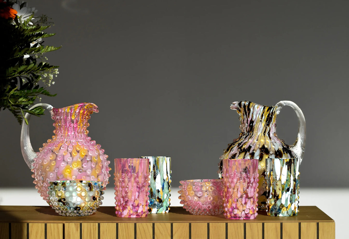 Confetti Hobnail Glass Apricot