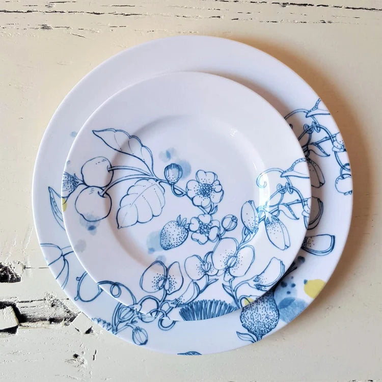 set of 2 Blue Summer bread plates #2
