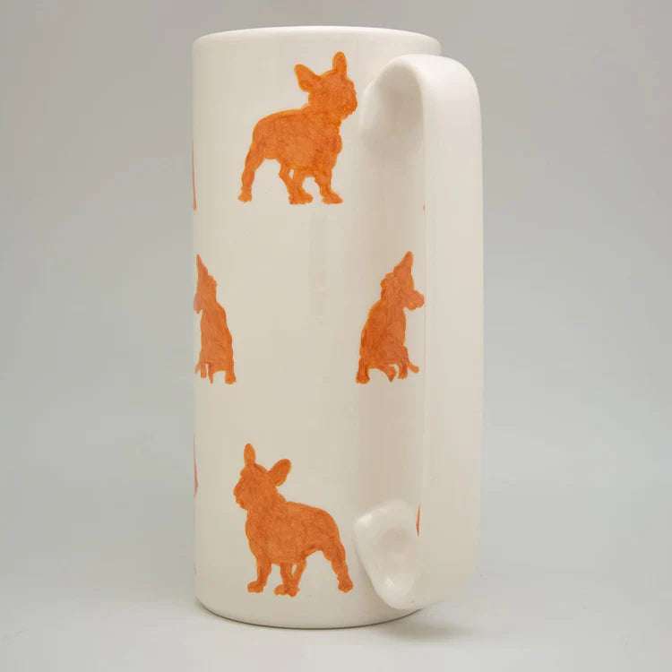 Serlio French Bulldog Orange Ceramic Carafe