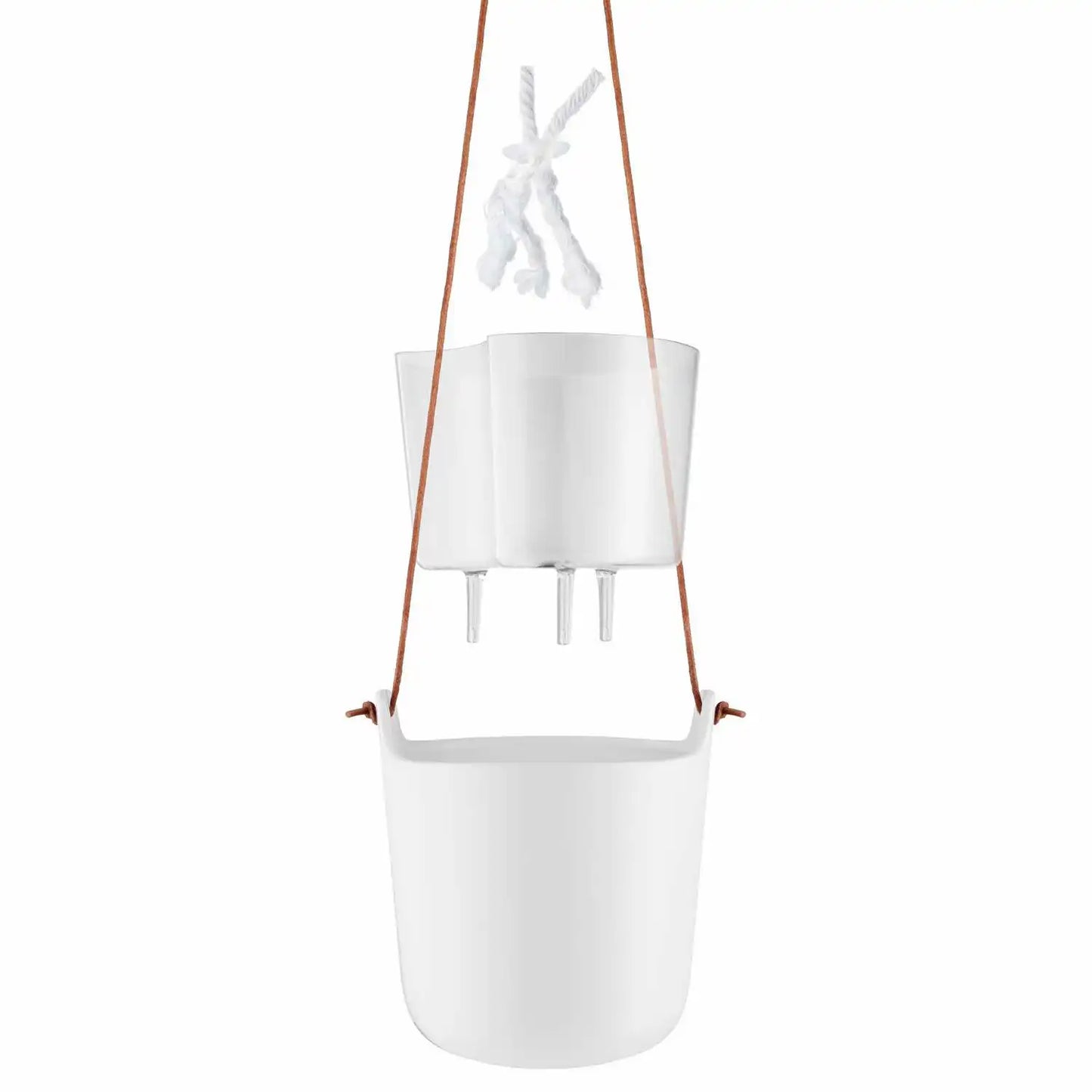 Selfwatering pots hanging Clay white