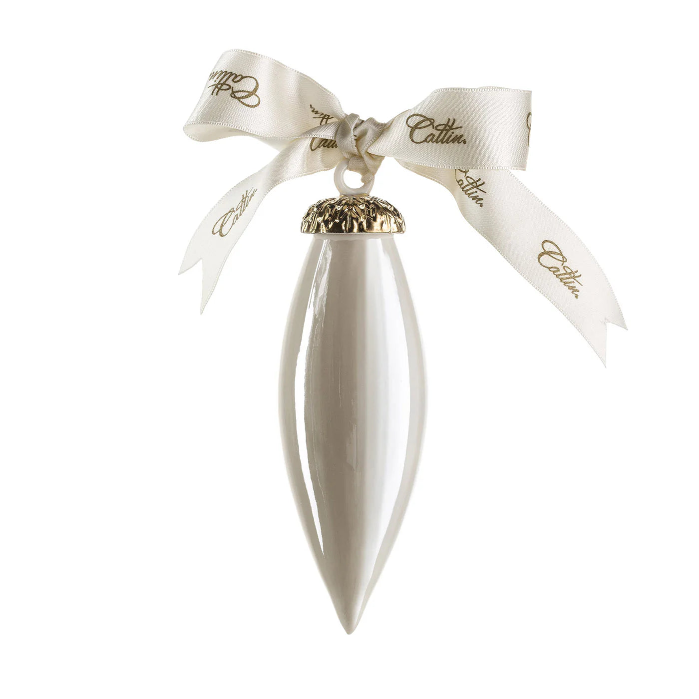 Pearly White Drop Christmas Bauble