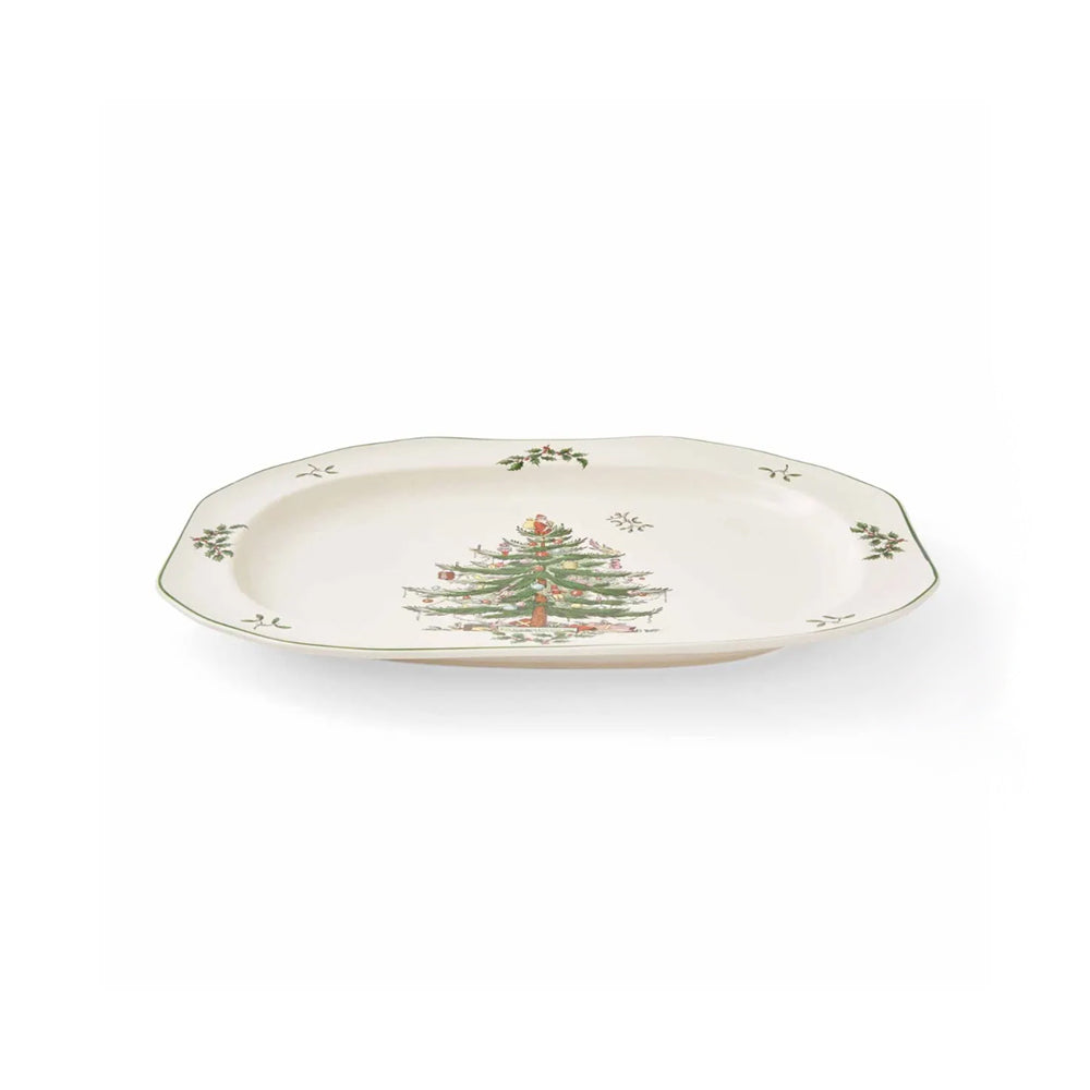 Spode Christmas Tree Sculpted Oval Platter