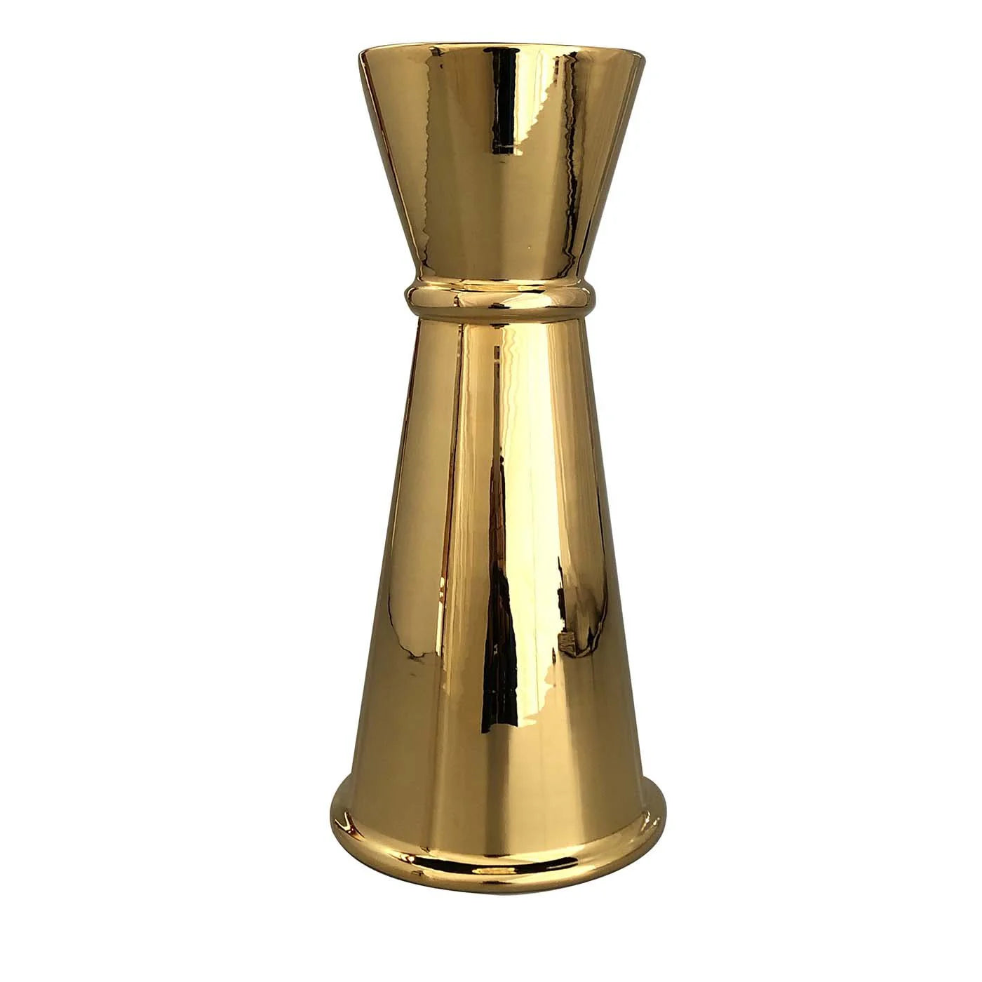 Ginza Jigger Brass Terracotta Flower Vase