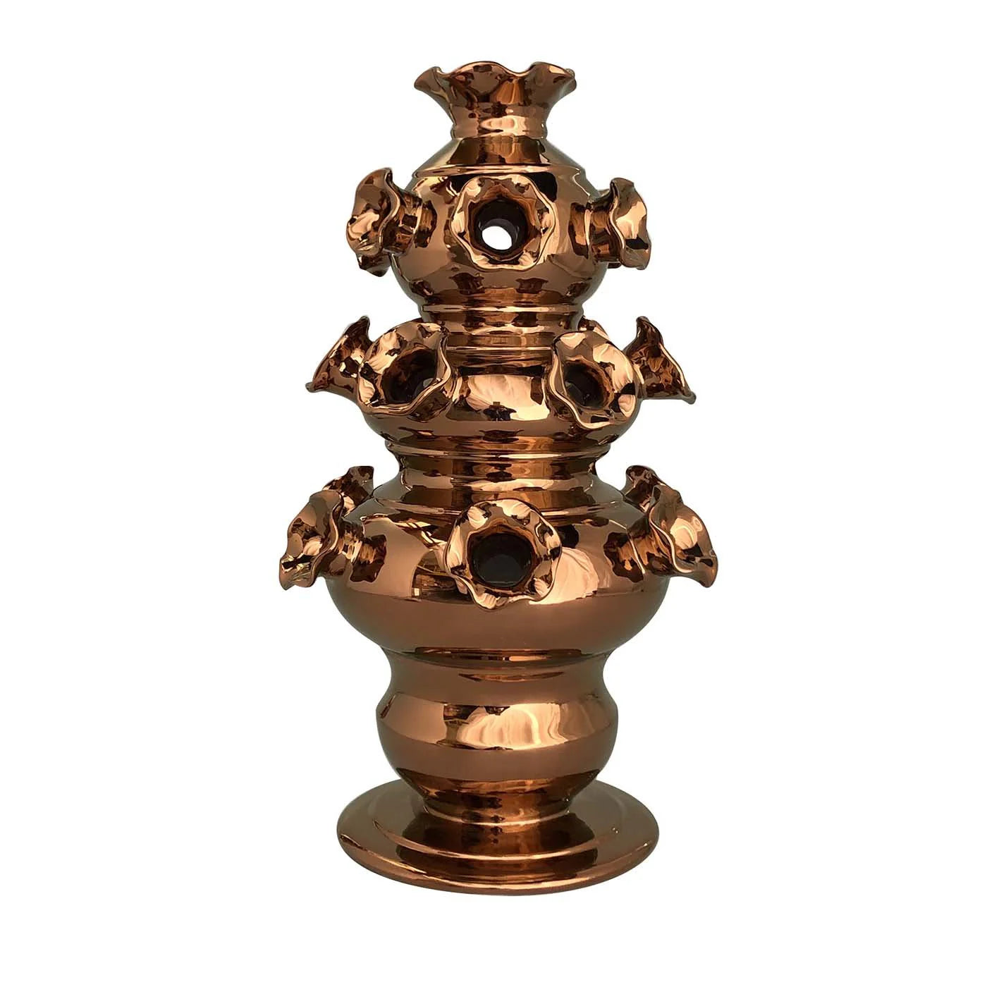 Diciannove Bocche Bronze Vase