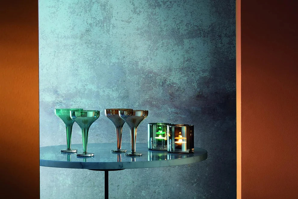 Epoque Champagne Saucer 150ml Amber/Lustre x 2