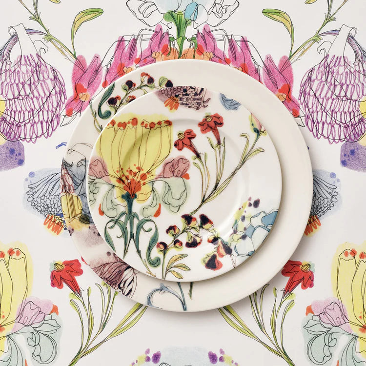 Set of 2 Grandma's Garden Bread Plates