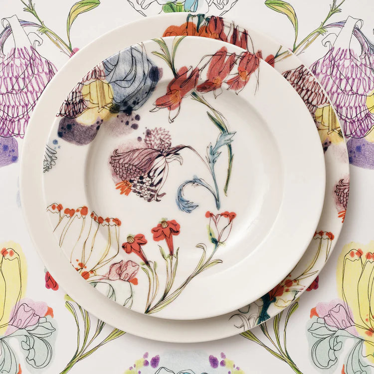 Set of 2 Grandma's Garden Soup Plates