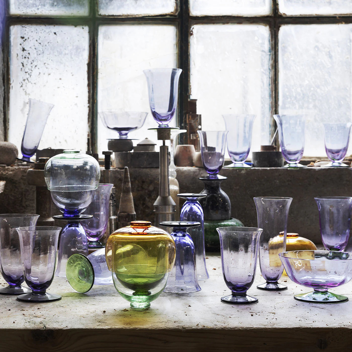 Glicine Purple Twisted Glass Flute