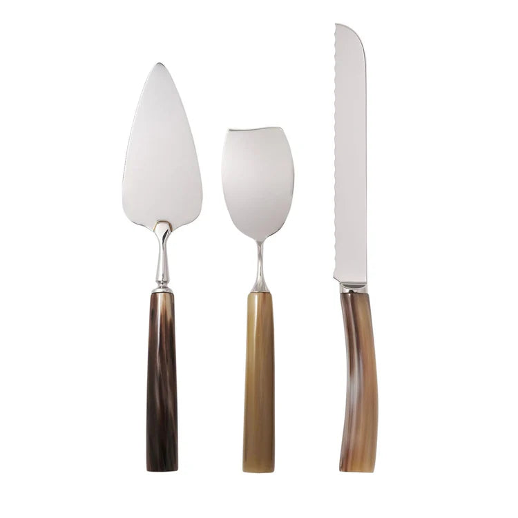 Cake Cutlery Set in Natural Horn