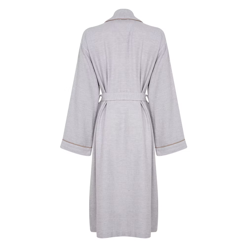 Acqua Bathrobe Men-Gray robe with a belt on a white background