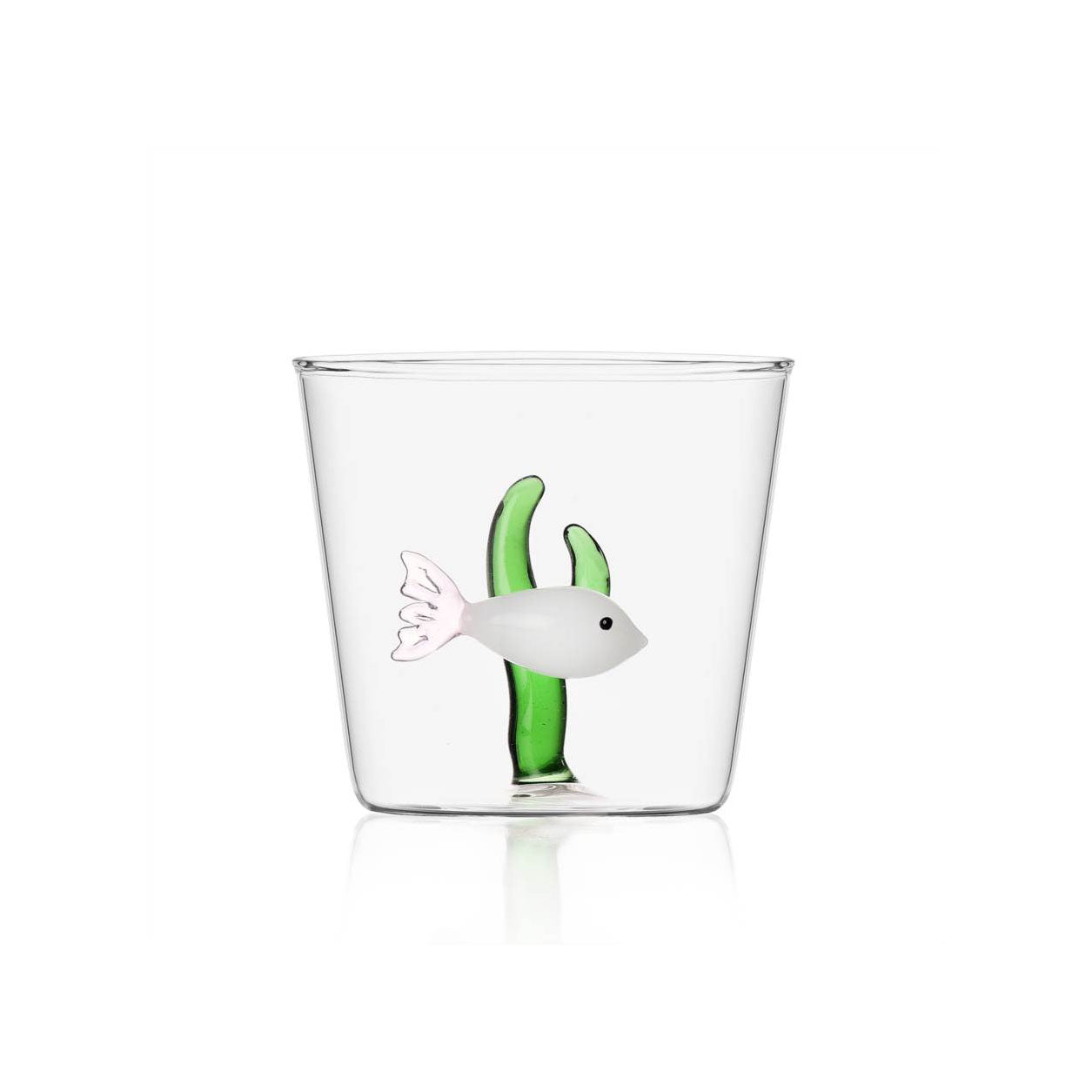 Glass Tumbler - White Fish & Green Seaweed