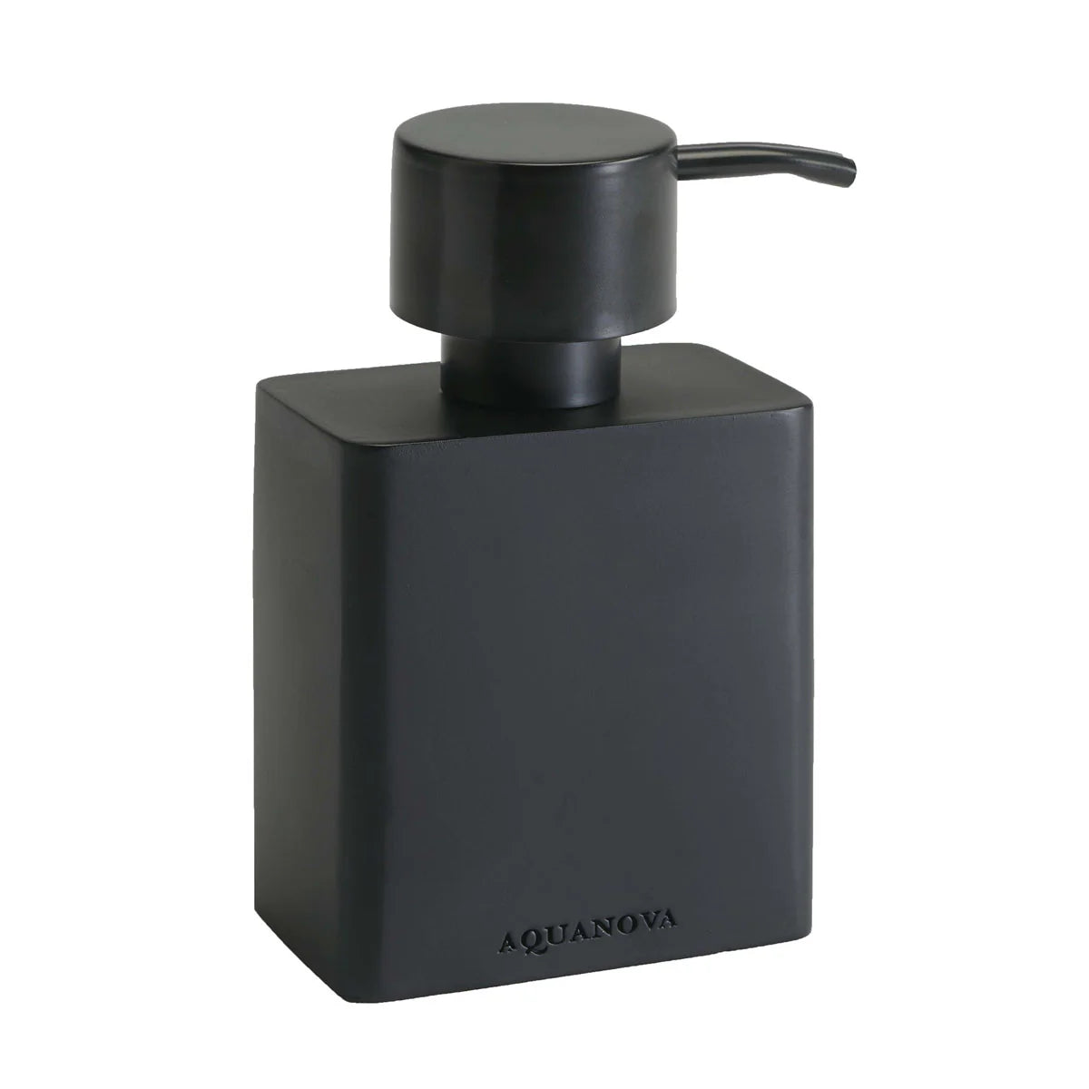 Aquanova Khana Soap dispenser-Black soap dispenser with pump on a white background, featuring the brand 'Aquanova'.