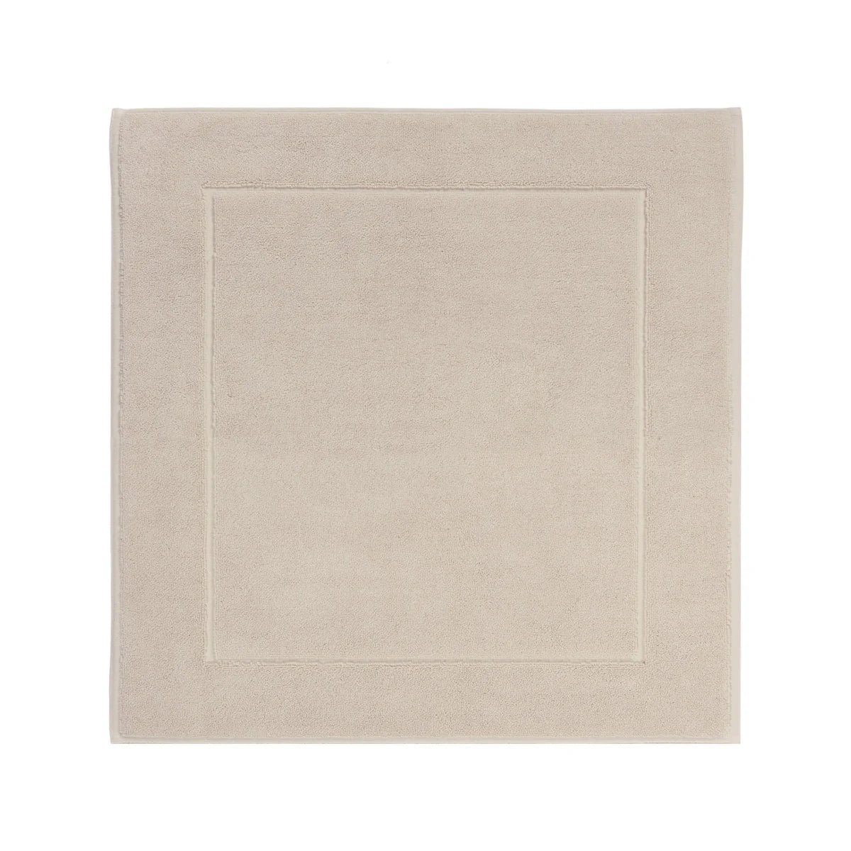 Aquanova London Bath mat-Beige bath mat with a border on a white background