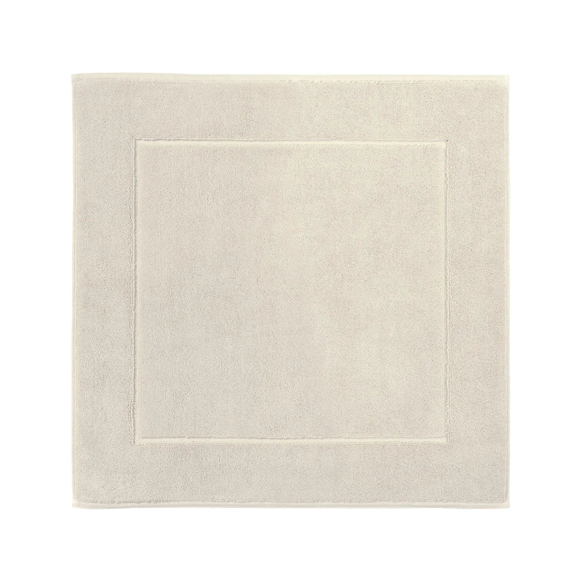 Aquanova London Bath mat-Beige bath mat with a border on a white background