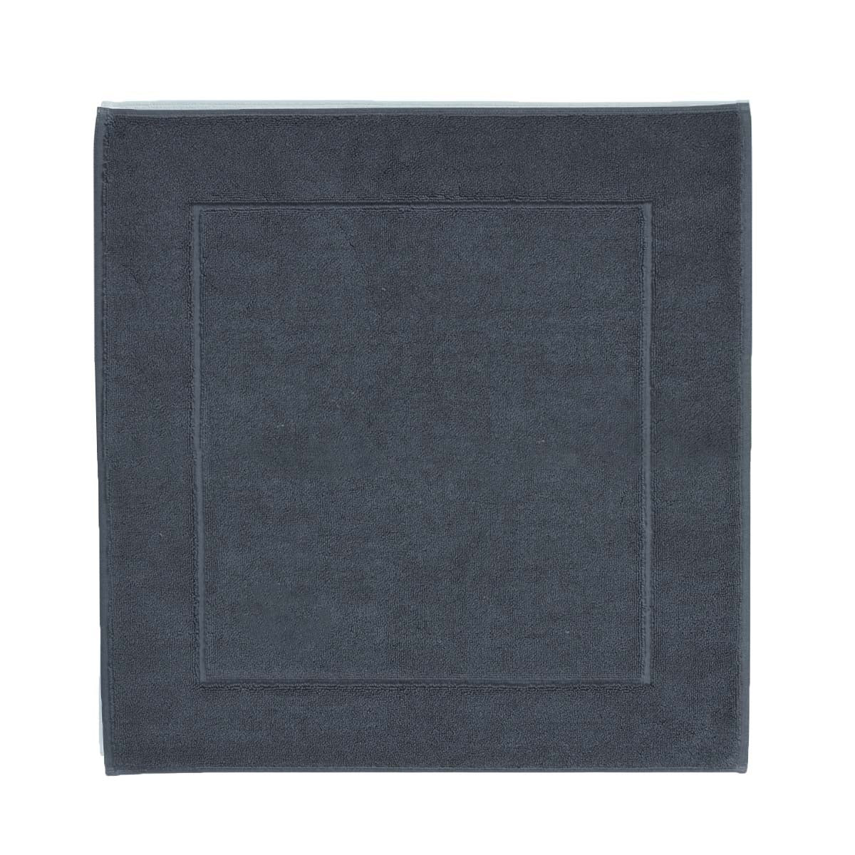 Aquanova London Bath mat-Solid dark gray towel on a white background