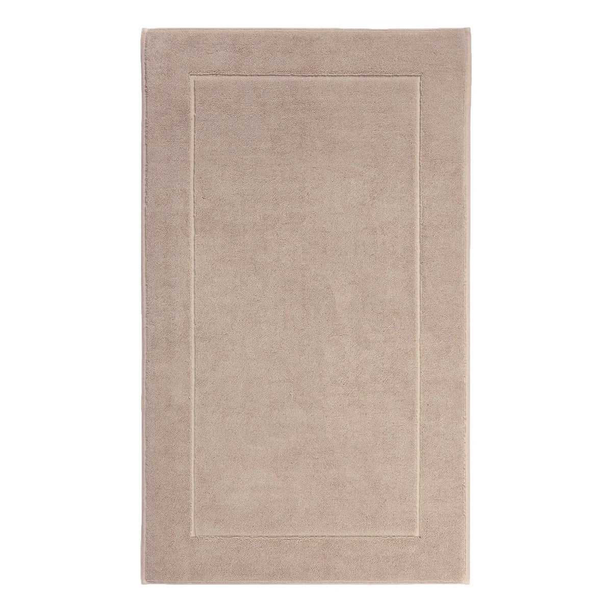 Aquanova London Bath mat-Beige bath mat with a border on a white background