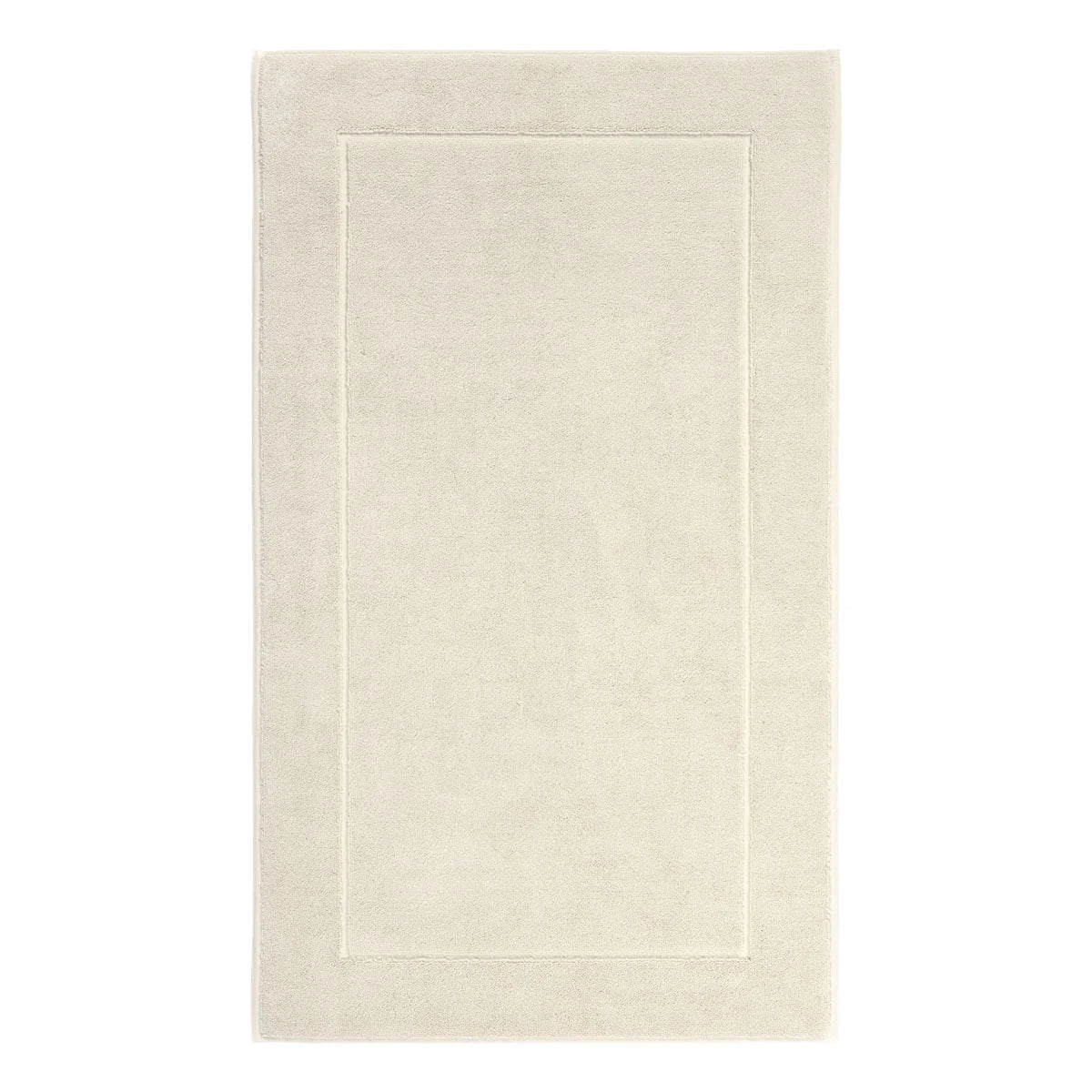 Aquanova London Bath mat-Beige bath mat with a border on a white background