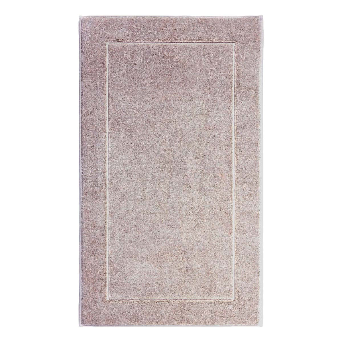 Aquanova London Bath mat-Beige bath mat with a white border on a white background