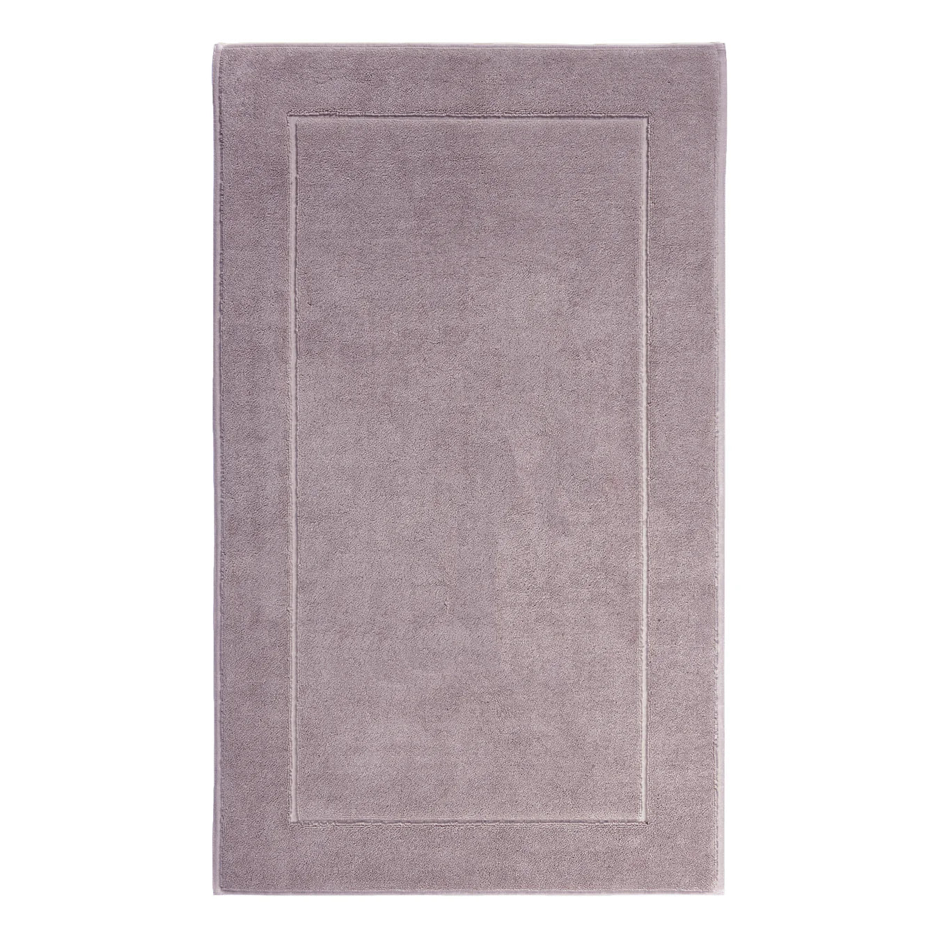 Aquanova London Bath mat-Rectangular gray rug with a border on a white background