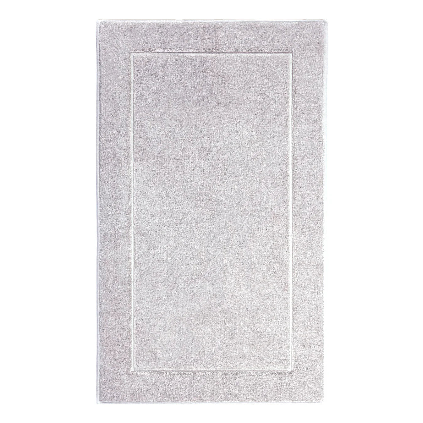 Aquanova London Bath mat-Rectangular gray bath mat with a white border on a white background
