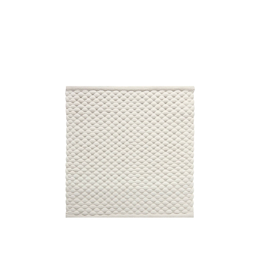 Aquanova Maks Bath mat-Textured white quilt on a white background