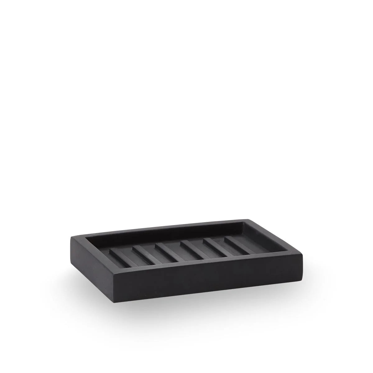 Aquanova Moon Soap dish-Black jewelry tray on a white background