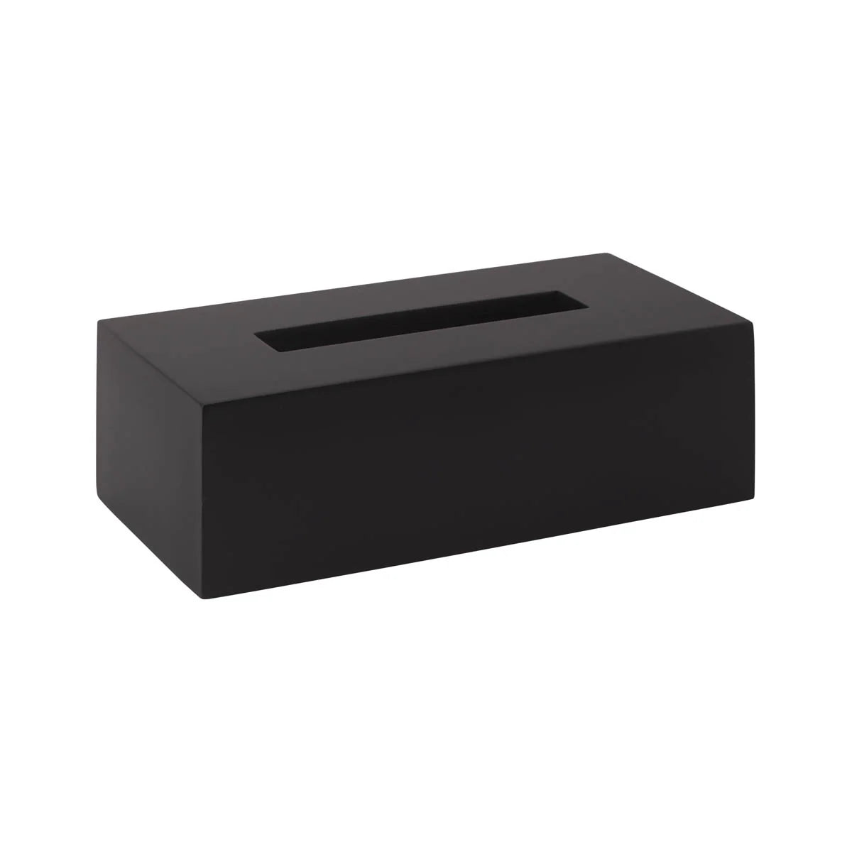Aquanova Moon Tissue Holder-Black rectangular tissue box on a white background