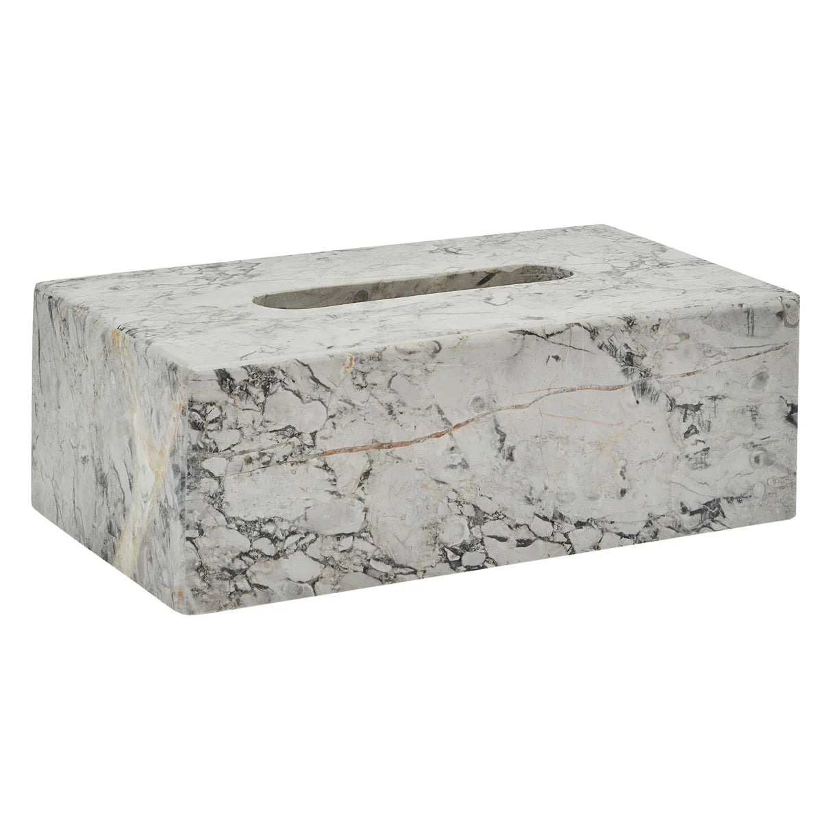 Aquanova Nero Tissue holder-Marble-patterned tissue box cover on a white background