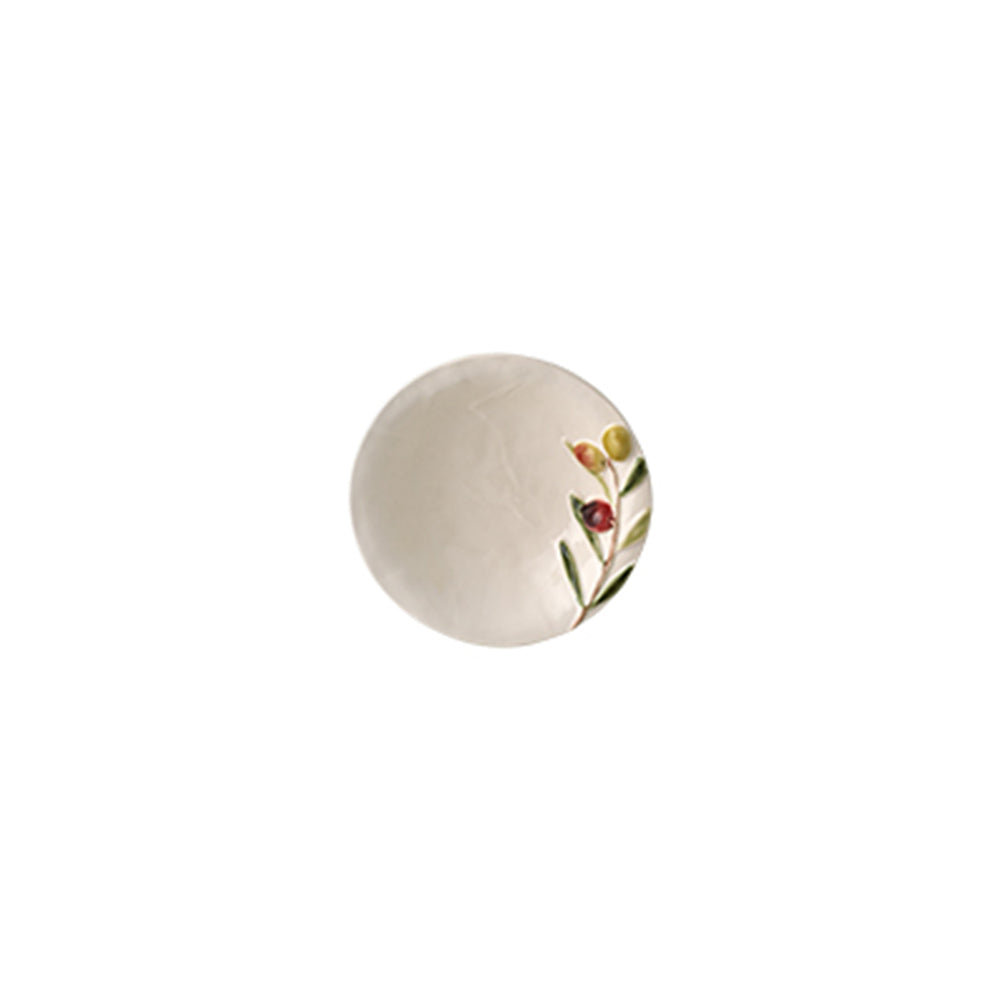 Bordallo Pinheiro Olival Small Bowl-Round ceramic dish with floral design on a white background