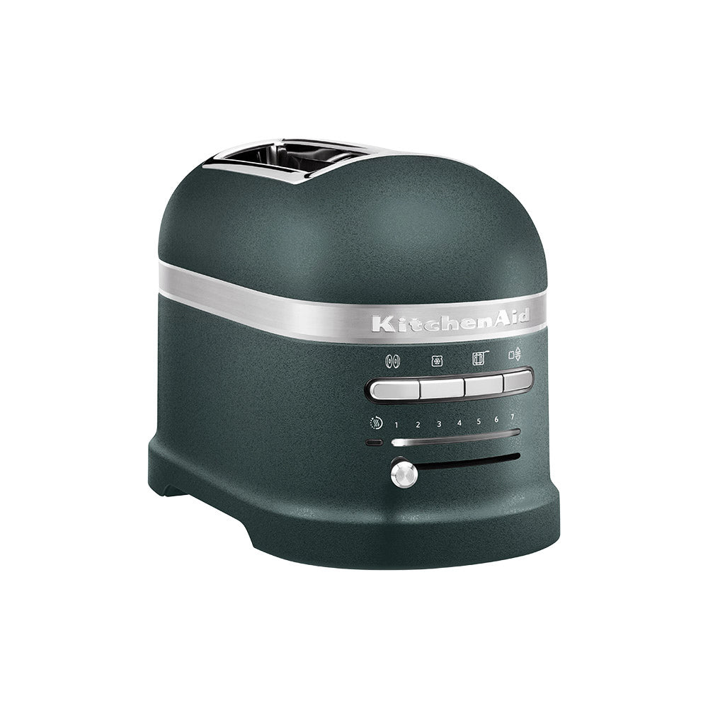 Green KitchenAid Bread toaster on a white background