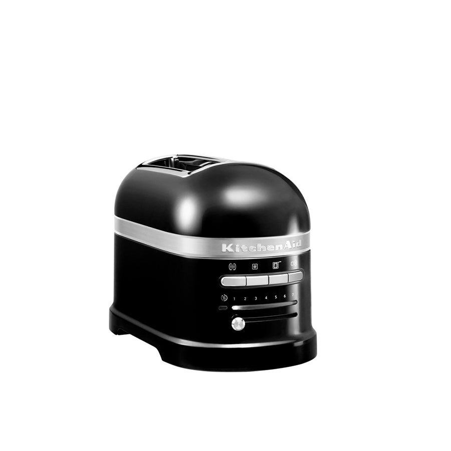 Black KitchenAid Bread toaster on a white background
