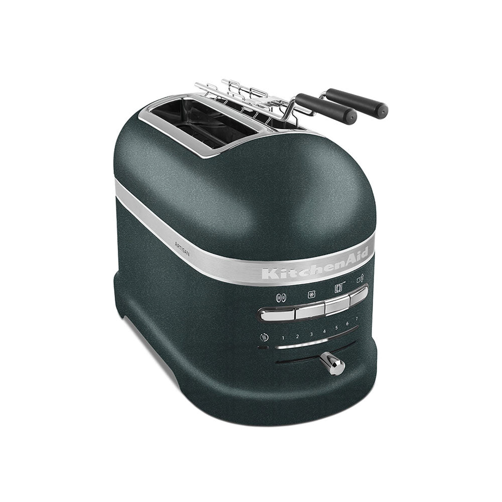 Green KitchenAid Bread toaster on a white background