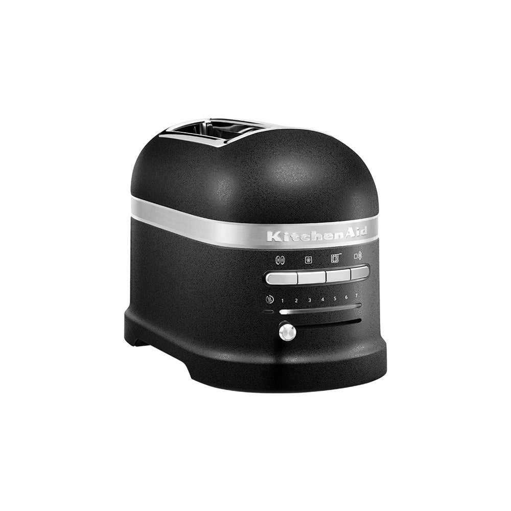 Black KitchenAid Bread toaster on a white background