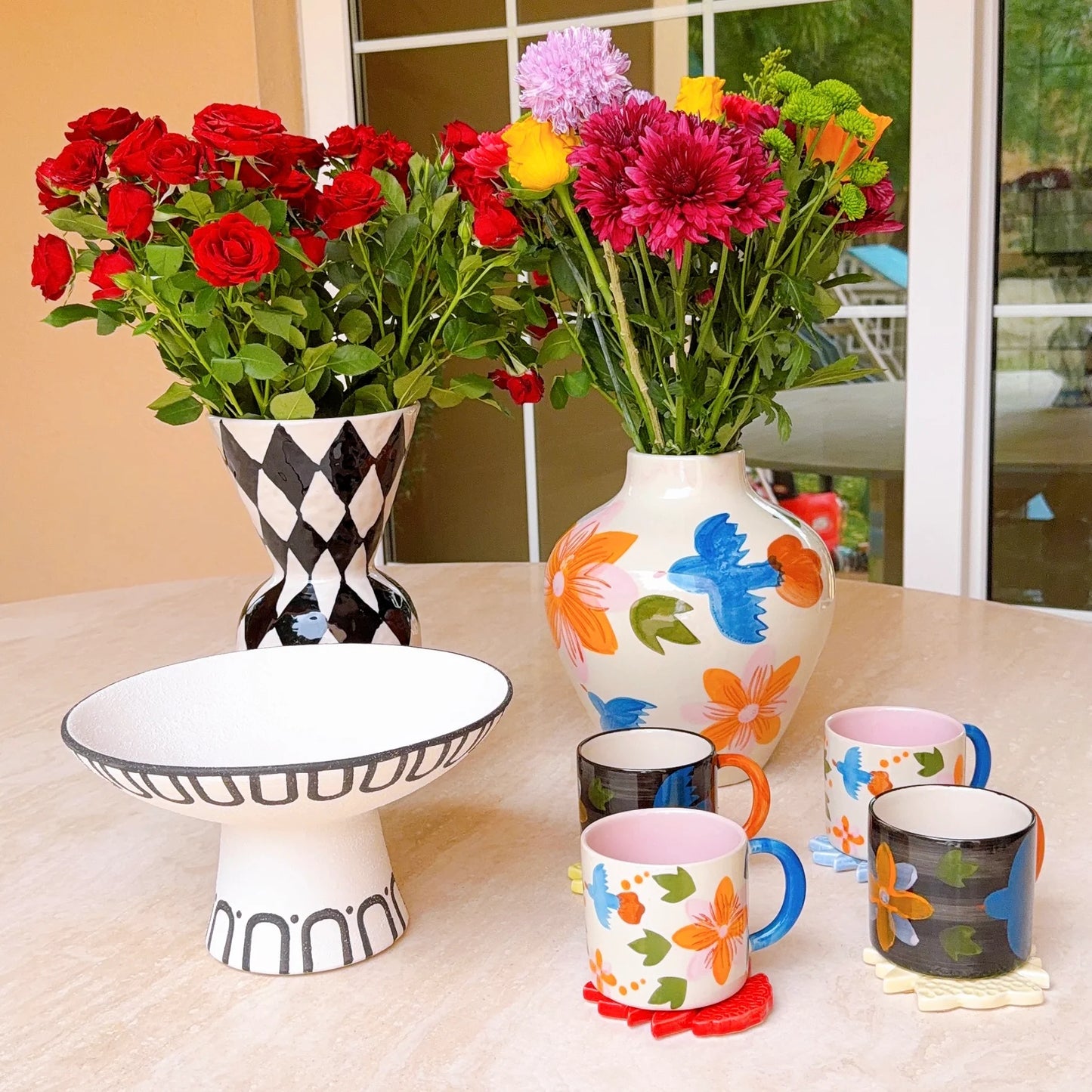 Rhombic Stoneware Vase