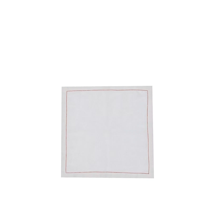 Doppia Linen Napkin Set of 4-White square panel on a white background