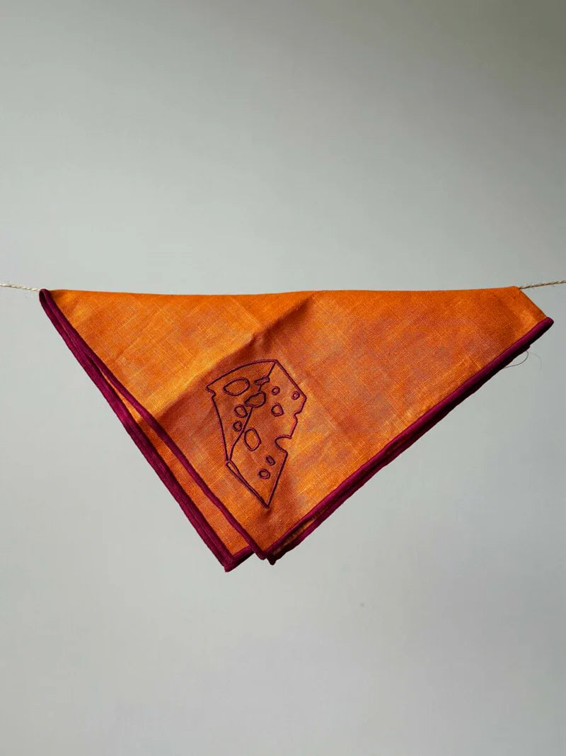 Linen Embroidered Napkins – Cheese