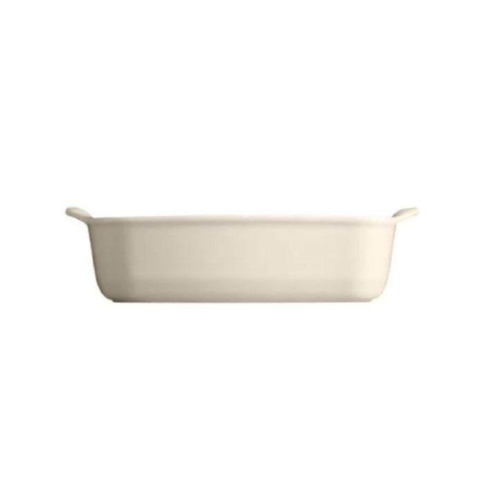 Emile Henry Rectangular Oven Dish-Beige ceramic baking dish on a white background