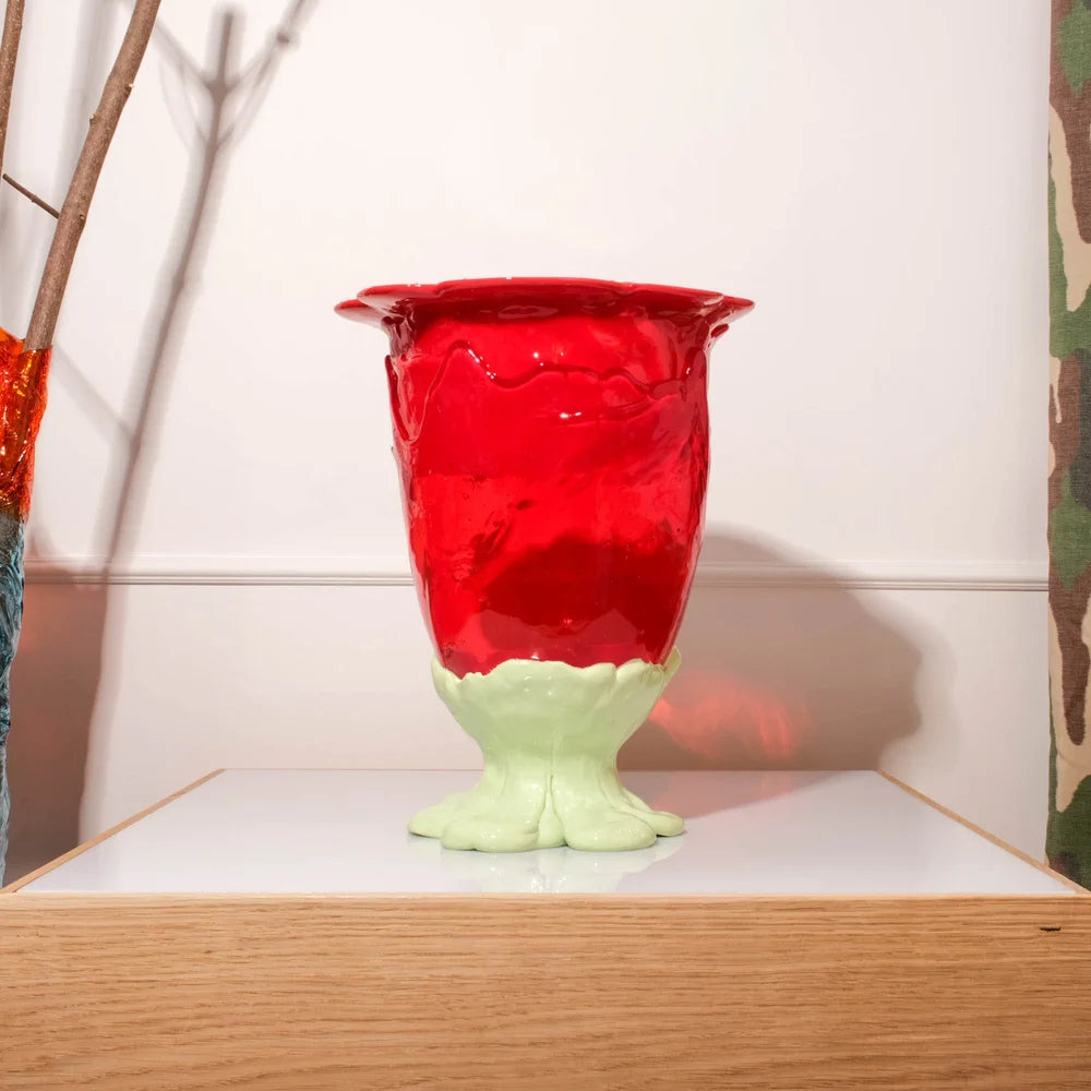 Flower Vase - Red, Clear Red, Mint