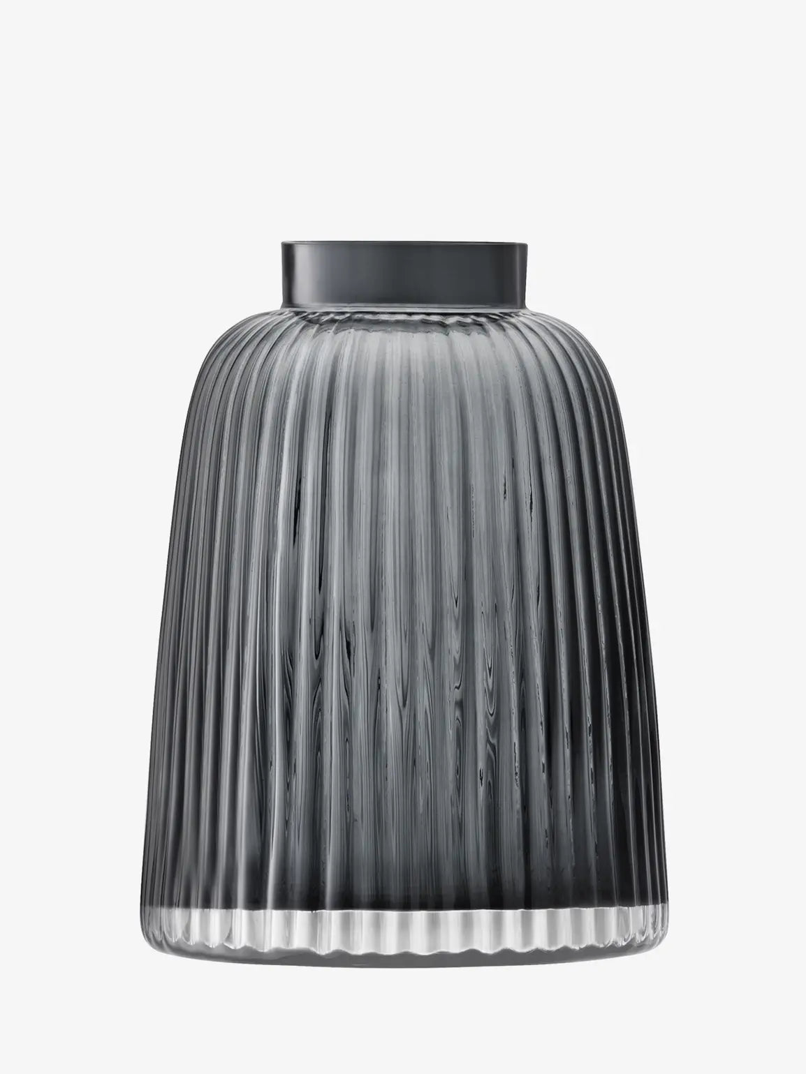 This image showcases a sleek, stylish Pleat Vase. The vase exhibits a sophisticated gray color and features pleated detailing that adds texture and visual interest.