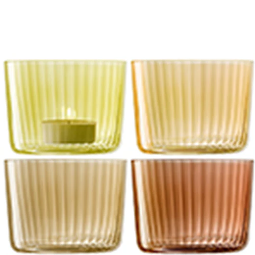 Gems Tealight Holder Set of 4 - Amber